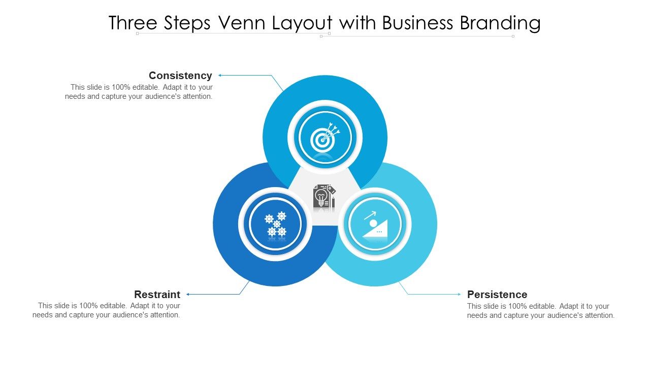 Three Steps Venn Layout With Business Branding Ppt PowerPoint ...