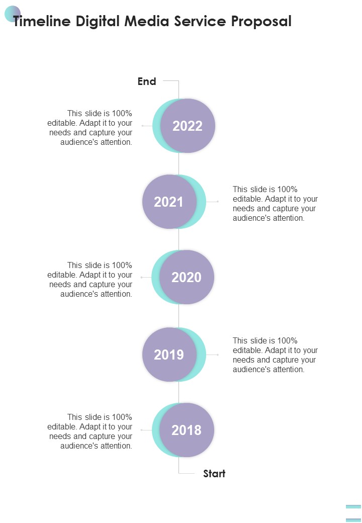 Timeline Digital Media Service Proposal One Pager Sample Example Document Slide01