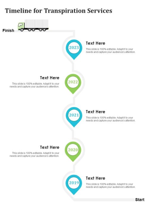 Timeline For Transpiration Services One Pager Sample Example Document Slide01