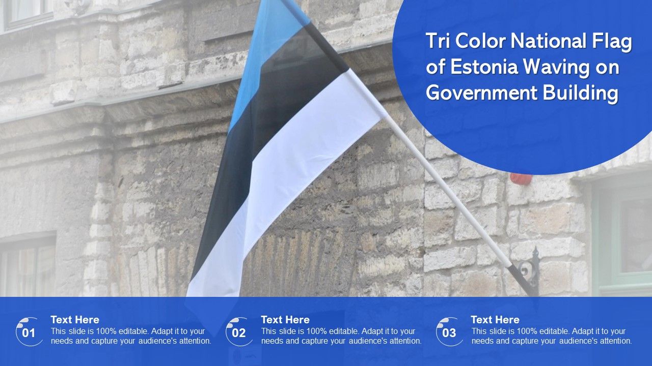 Tri_Color_National_Flag_Of_Estonia_Waving_On_Government_Building_Ppt_PowerPoint_Presentation_File_Diagrams_PDF_Slide_1.jpg