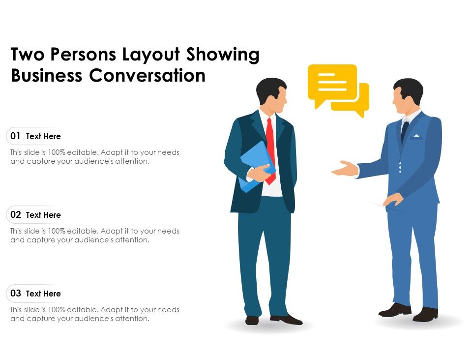 Two Persons Layout Showing Business Conversation Ppt PowerPoint Presentatio