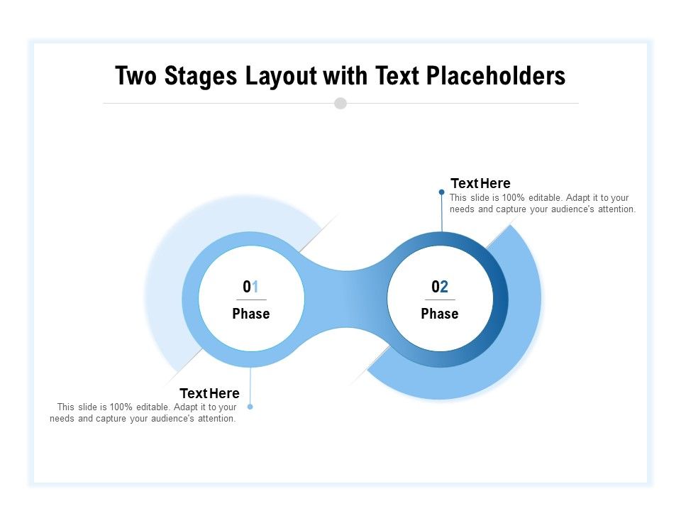 Two Stages Layout With Text Placeholders Ppt PowerPoint Presentation