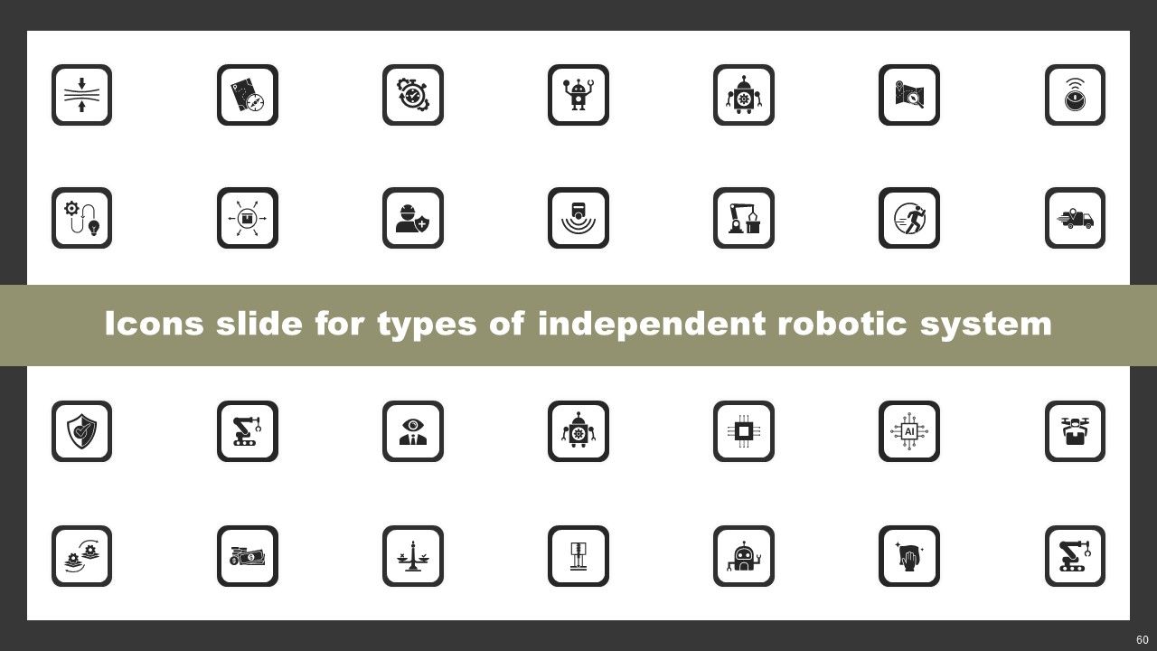 Types Of Independent Robotic System Ppt PowerPoint Presentation Complete Deck With Slides Slide60