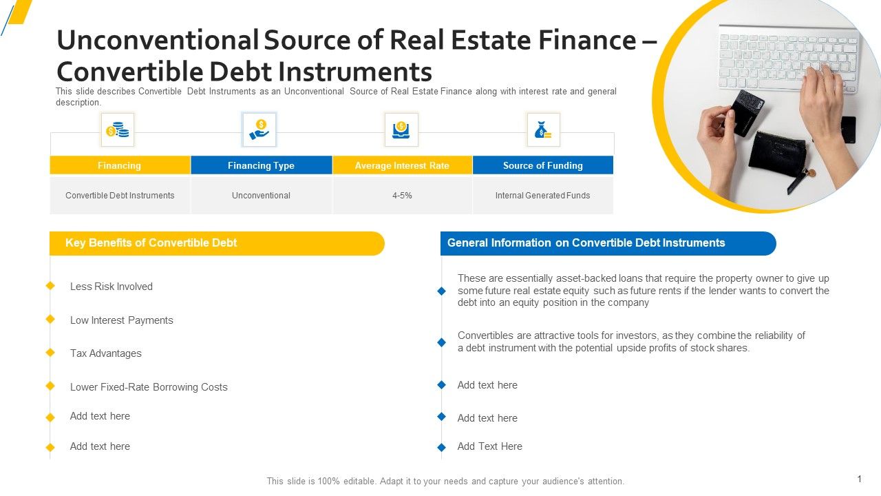 Unconventional Source Of Real Estate Finance Convertible Debt