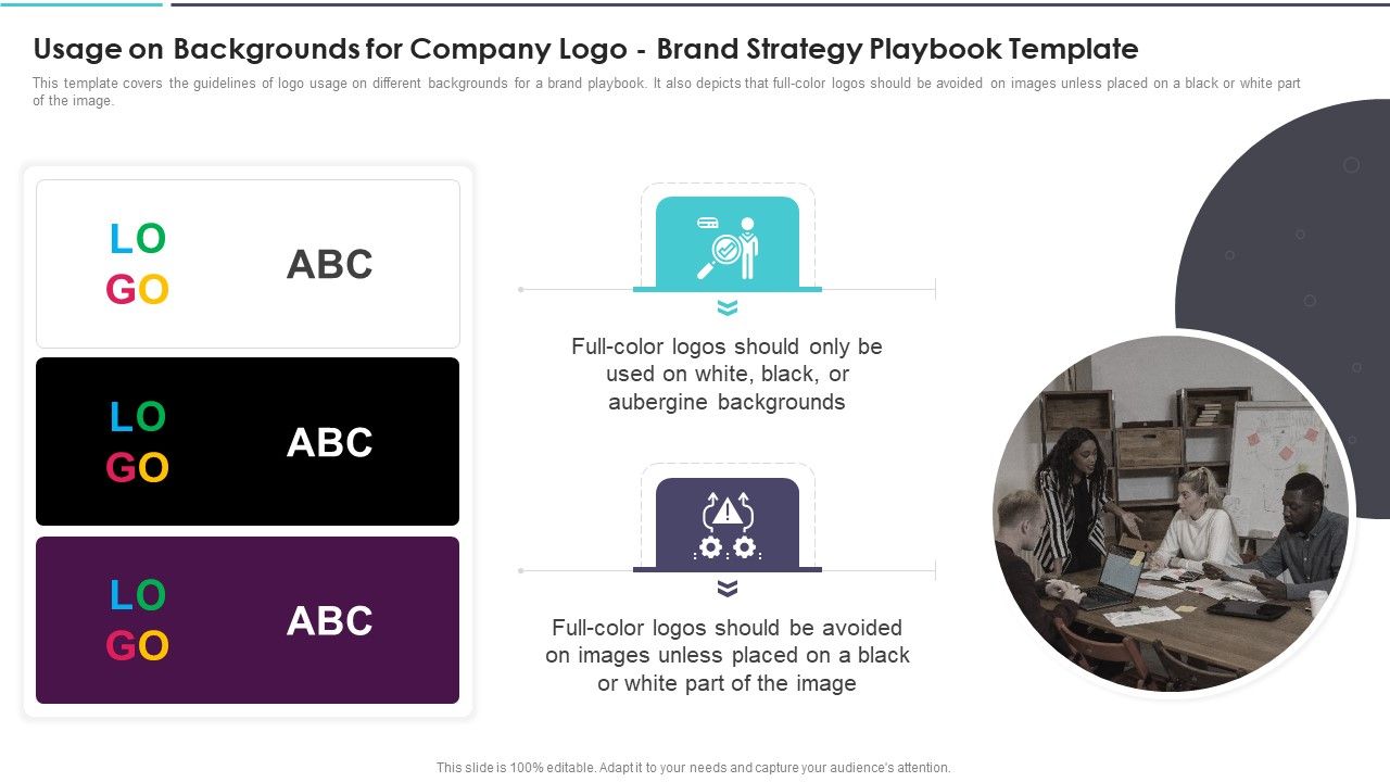 Usage_On_Backgrounds_For_Company_Logo_Brand_Strategy_Playbook_Template_Icons_PDF_Slide_1.jpg
