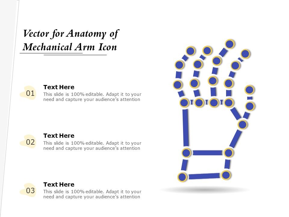 Vector For Anatomy Of Mechanical Arm Icon Ppt PowerPoint Presentation Gallery Templates PDF Slide01