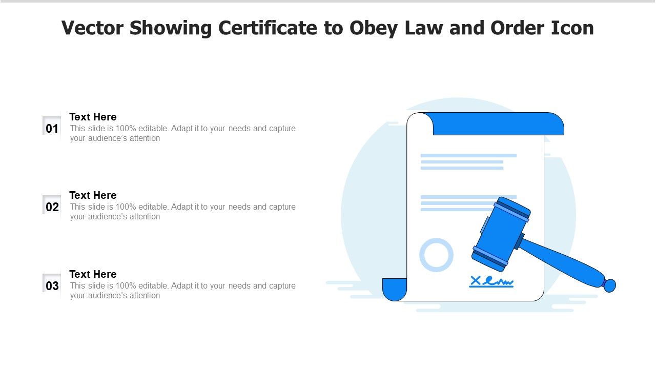 Vector_Showing_Certificate_To_Obey_Law_And_Order_Icon_Ppt_Inspiration_Background_PDF_Slide_1.jpg