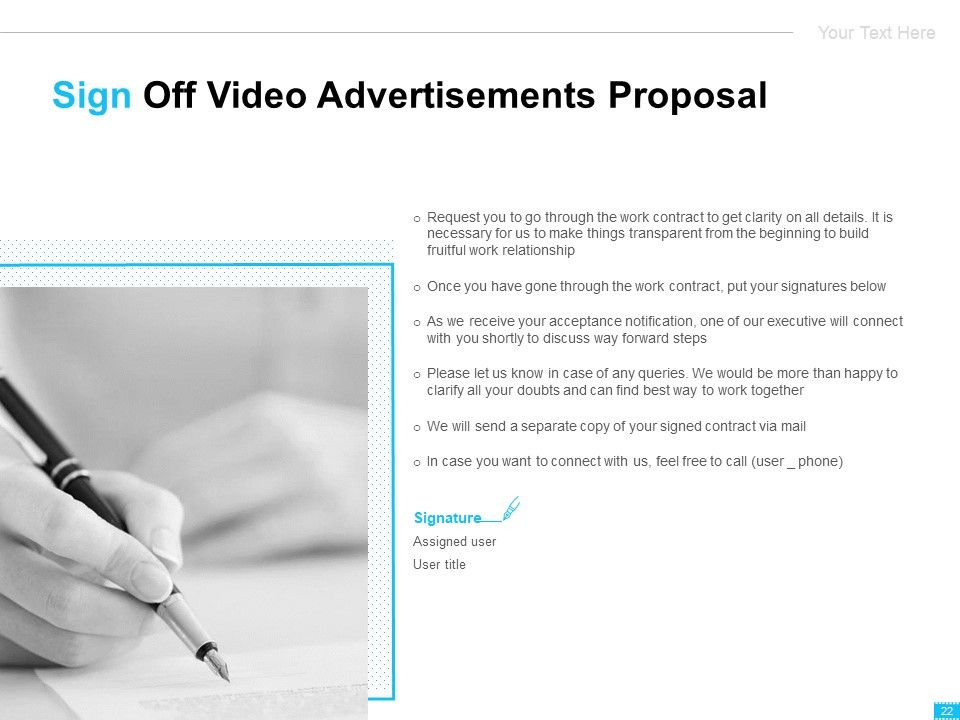 Video Ads Proposal Ppt PowerPoint Presentation Complete Deck With Slides Slide22