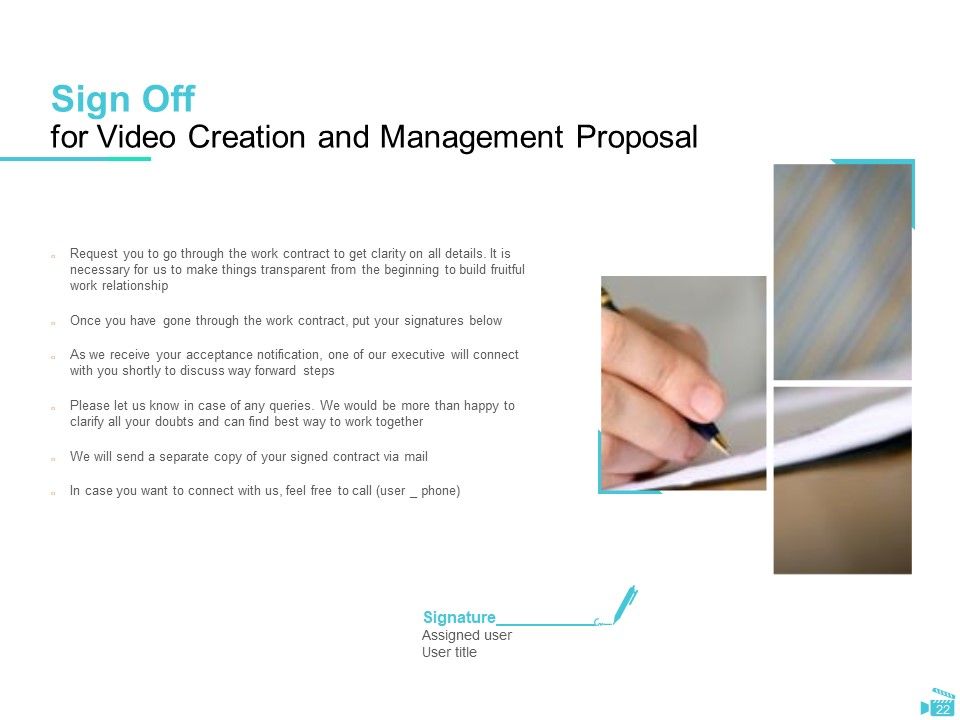 Video Development And Administration Proposal Ppt PowerPoint Presentation Complete Deck With Slides Slide22