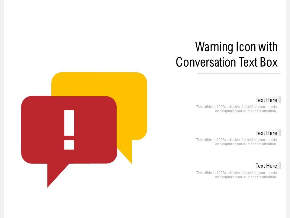 Warning_Icon_With_Conversation_Text_Box_Ppt_PowerPoint_Presentation_File_Graphics_Example_PDF_Slide_1.jpg