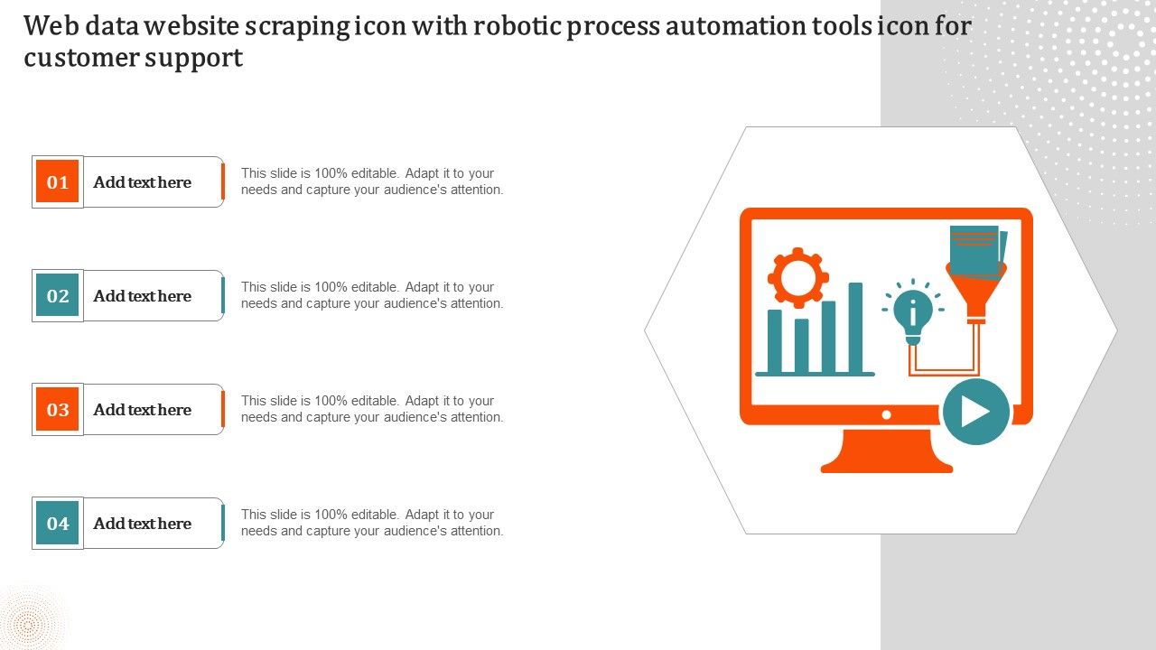 Web_Data_Website_Scraping_Icon_With_Robotic_Process_Automation_Tools_Icon_For_Customer_Support_Structure_PDF_Slide_1.jpg