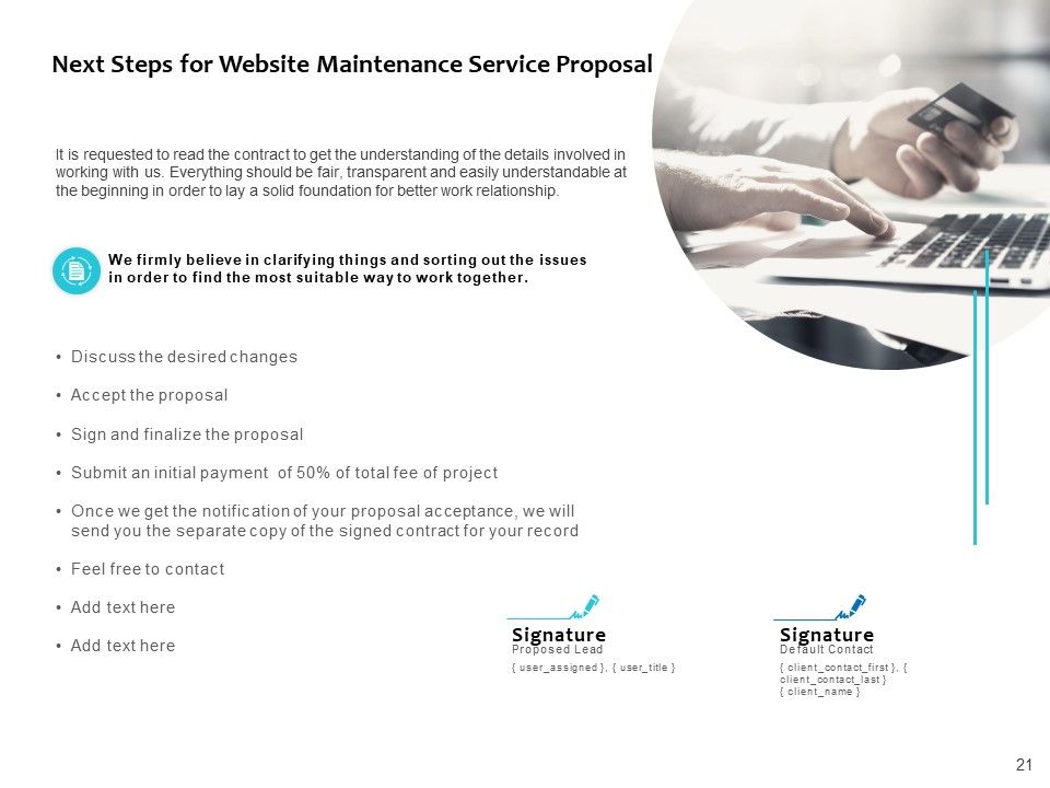 Website Maintenance Service Proposal Ppt PowerPoint Presentation Complete Deck With Slides Slide21