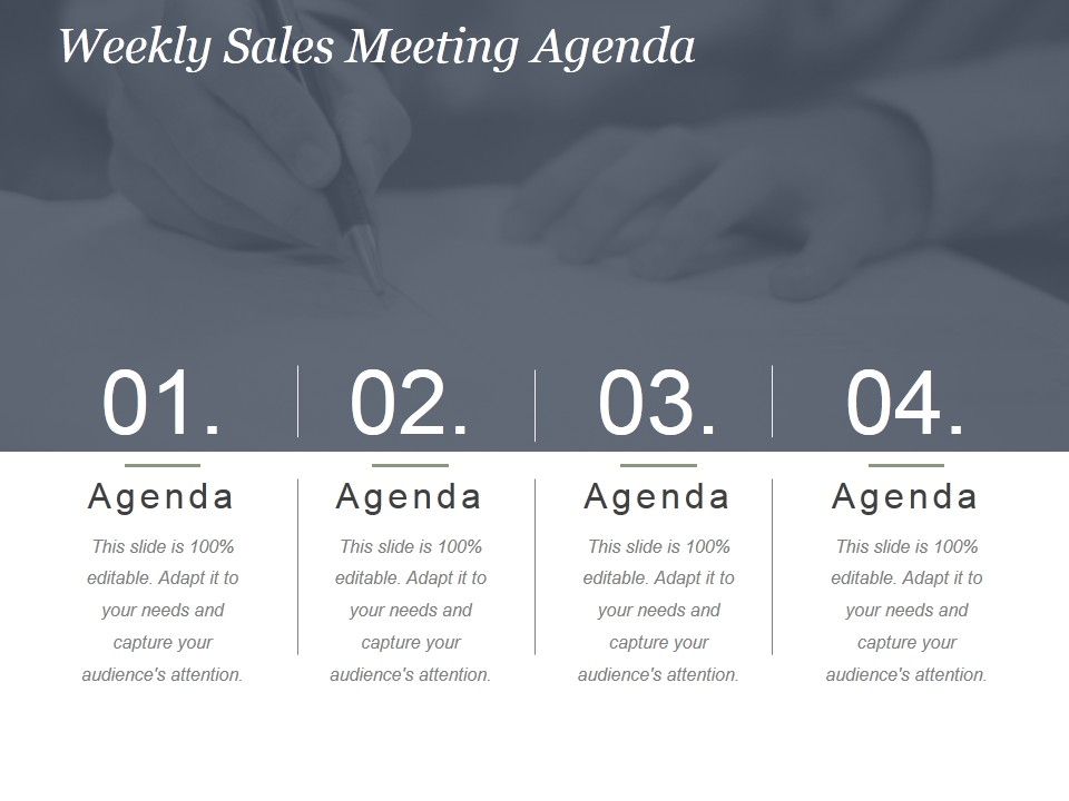 Weekly Sales Meeting Agenda Ppt PowerPoint Presentation Show