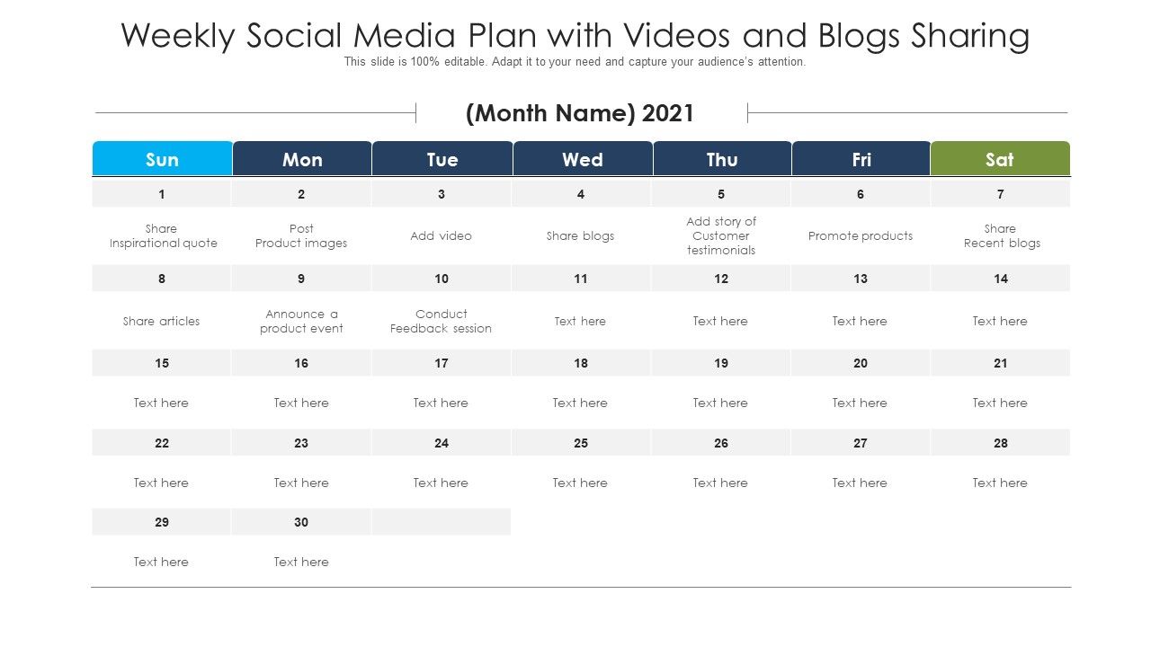 Weekly_Social_Media_Plan_With_Videos_And_Blogs_Sharing_Ppt_PowerPoint_Presentation_Show_Good_PDF_Slide_1.jpg