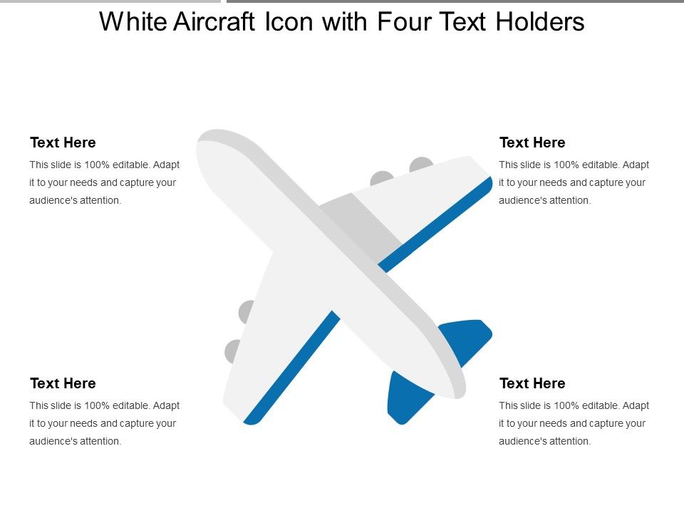 White_Aircraft_Icon_With_Four_Text_Holders_Ppt_PowerPoint_Presentation_Gallery_Guide_PDF_Slide_1.jpg