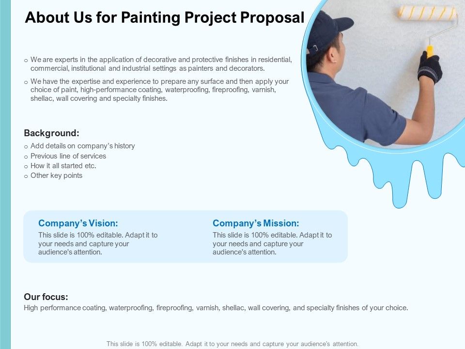 Whitewash Service About Us For Painting Project Proposal Ppt Styles
