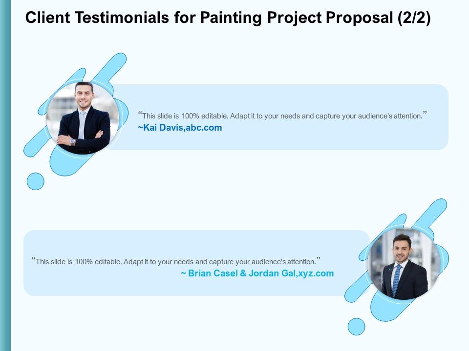 Whitewash Service Client Testimonials For Painting Project Proposal Ppt