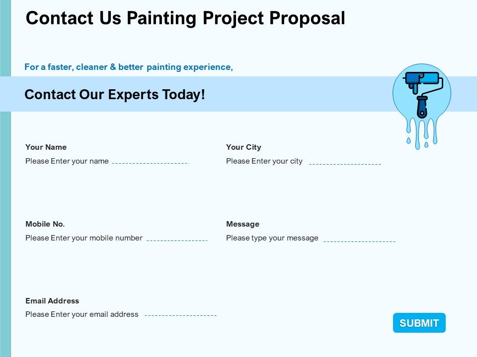 Whitewash Service Contact Us Painting Project Proposal Ppt Inspiration