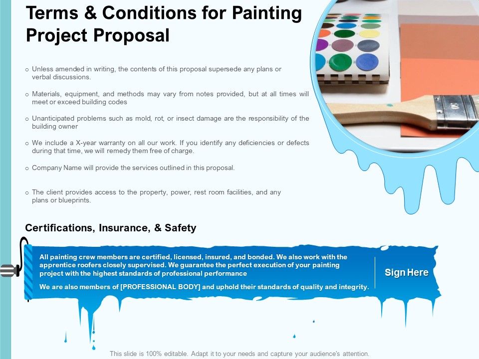 Whitewash Service Terms And Conditions For Painting Project Proposal
