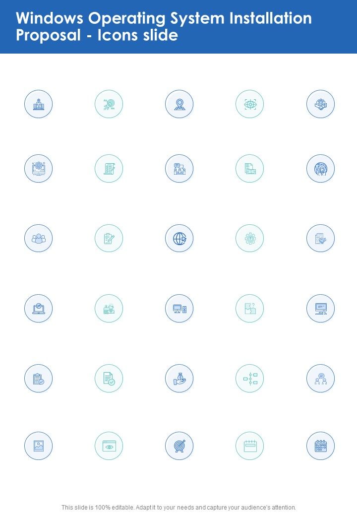 Windows Operating System Installation Proposal Icons Slide One Pager Sample Example Document Slide01