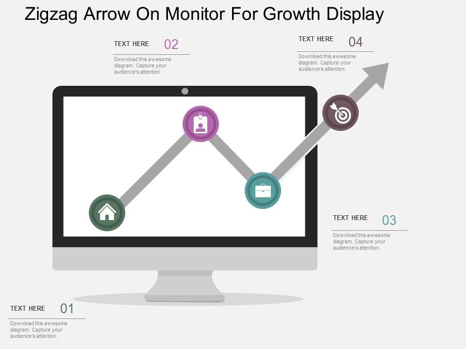 Zigzag_Arrow_On_Monitor_For_Growth_Display_Powerpoint_Templates_1.jpg