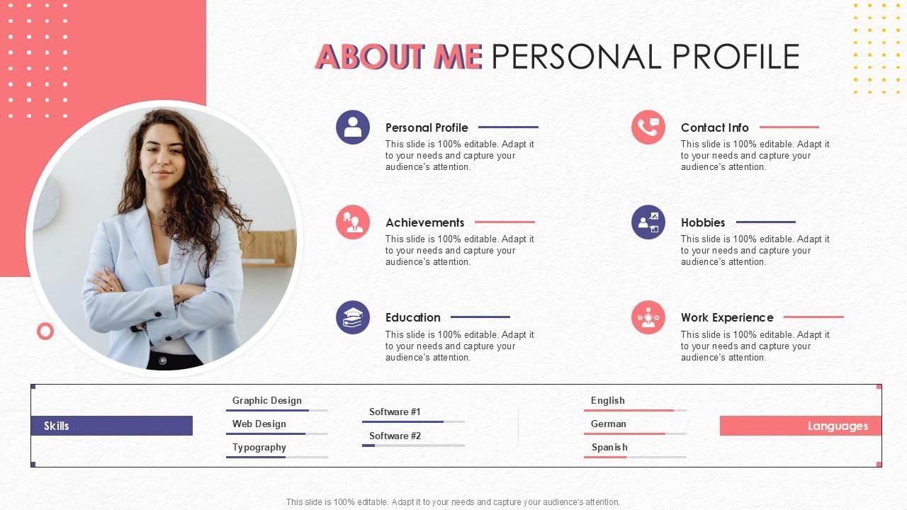 About Me Personal Profile Ppt Powerpoint Presentation Summary Slide