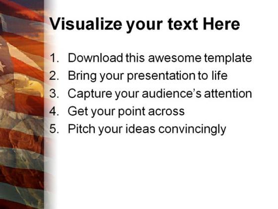 Ameri Flag And Eagle Animals PowerPoint Template 1110 Slide03