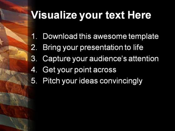 Ameri Flag And Eagle Animals PowerPoint Template 1110 Slide02