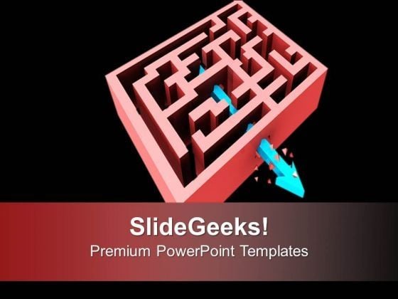 Arrow Breaking Through The Maze Target PowerPoint Templates Ppt ...