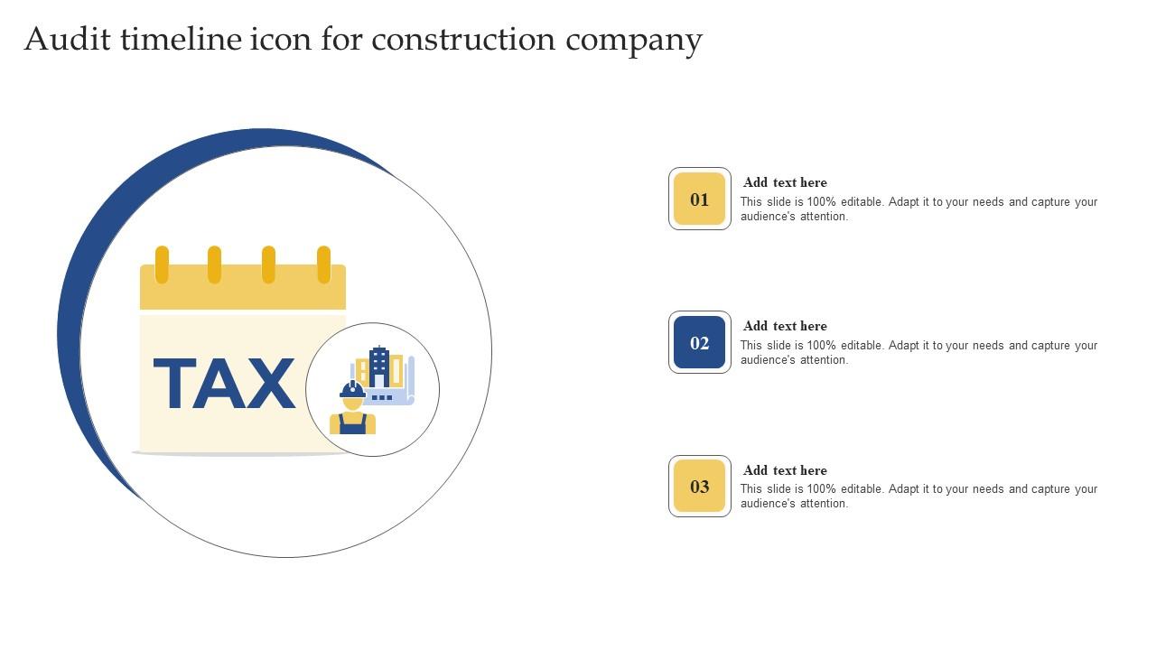 Audit Timeline Icon For Construction Company Information Pdf