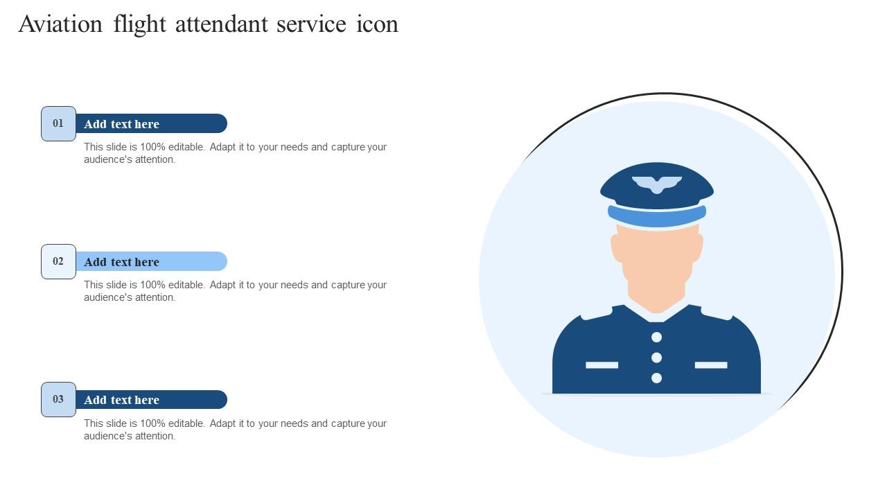Aviation Flight Attendant Service Icon Portrait Pdf