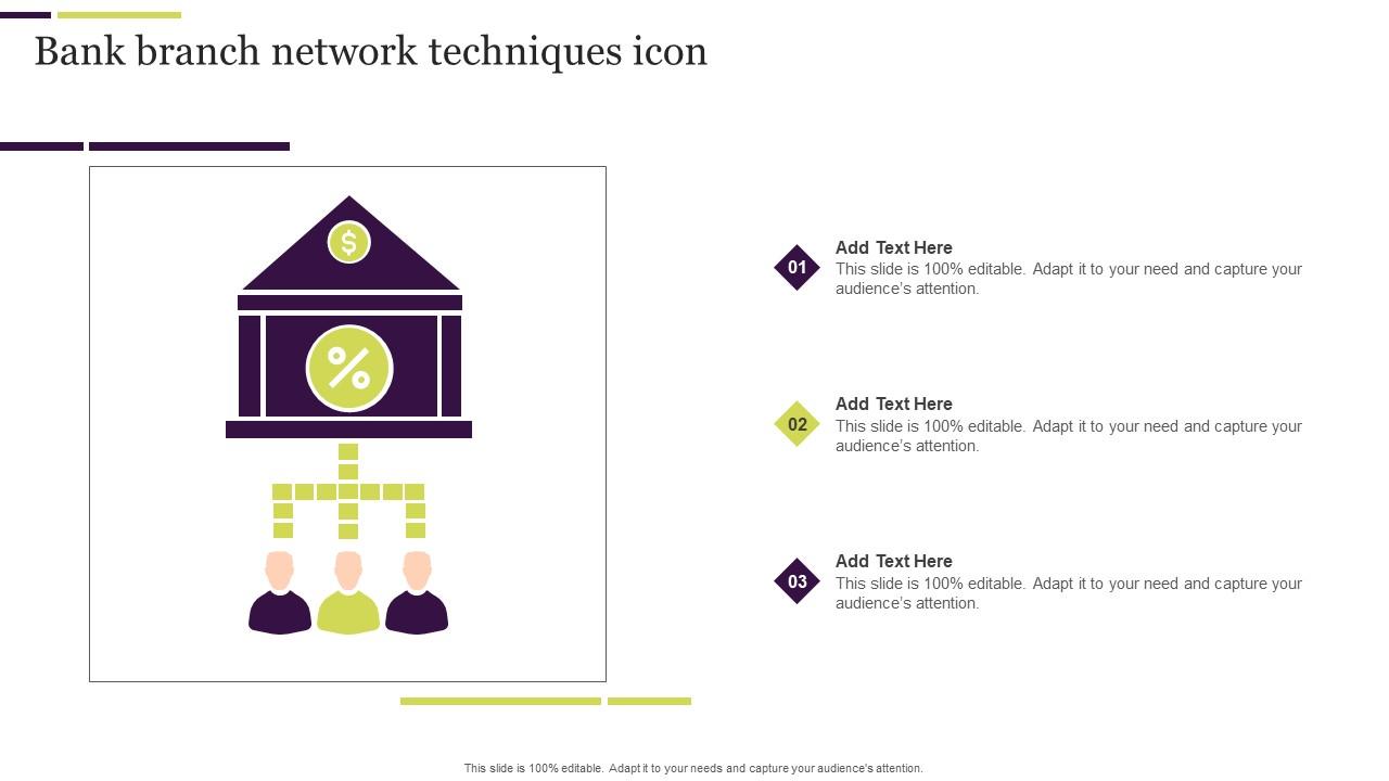 Bank Branch Network Techniques Icon Demonstration Pdf