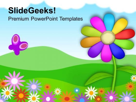 Beautiful Green Background For Happiness Theme PowerPoint Templates Ppt