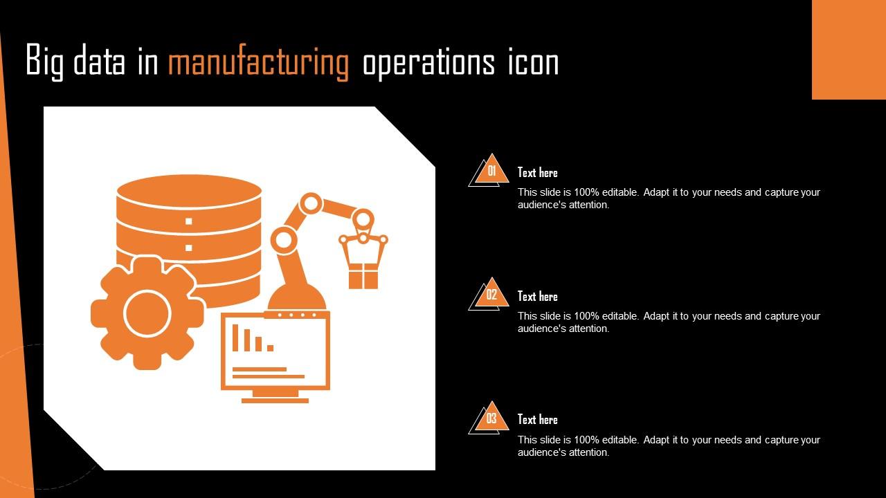 Big Data In Manufacturing Operations Icon Template Pdf