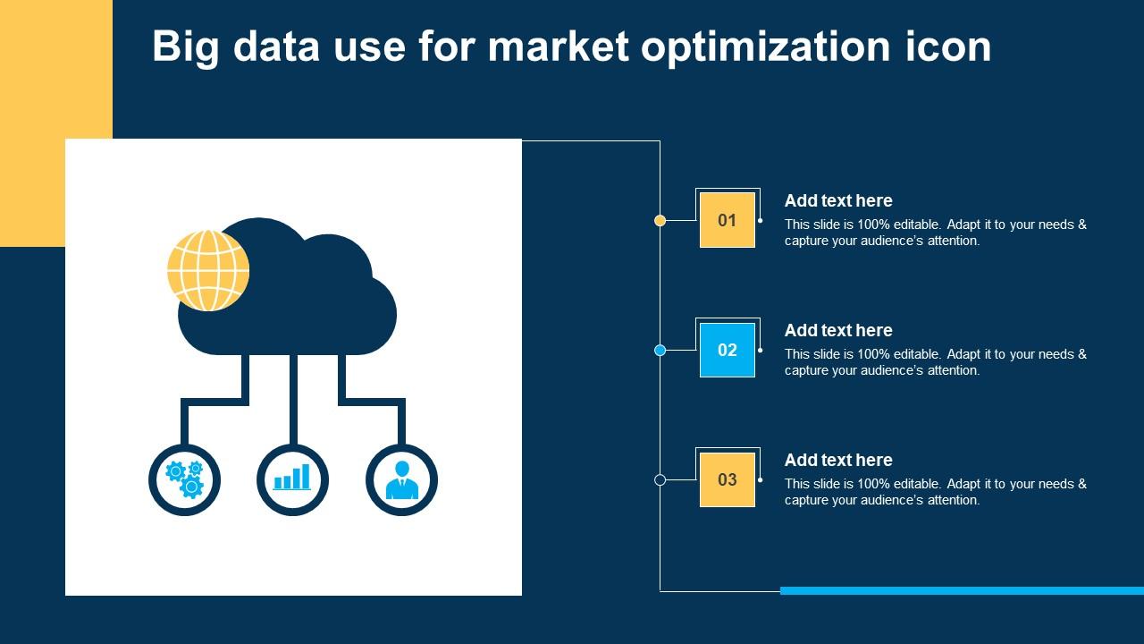 Big Data Use For Market Optimization Icon Ppt Gallery Ideas pdf