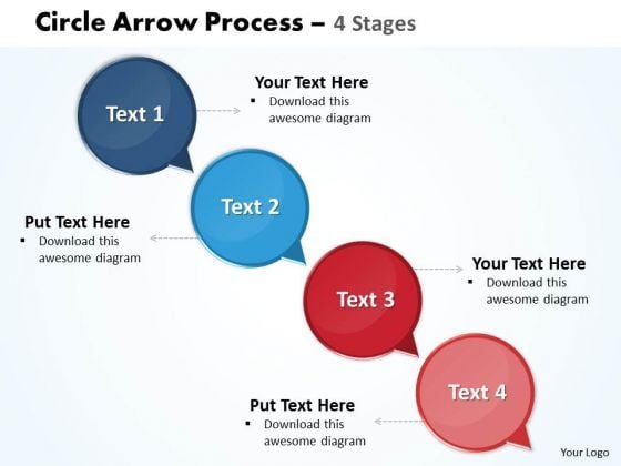 Business Cycle Diagram Arrow 4 Stages Sales Diagram