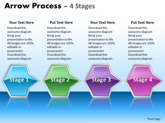 Business Cycle Diagram Arrow Process 4 Stages Sales Diagram