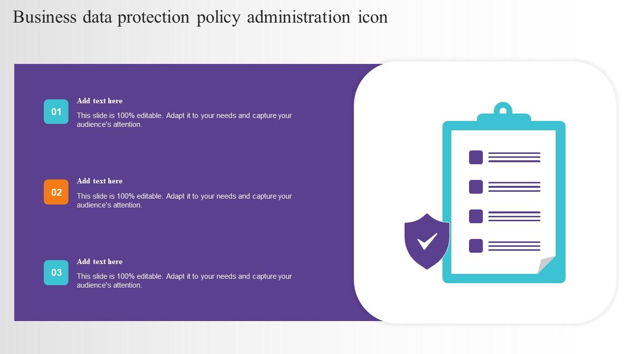 Business Data Protection Policy Administration Icon Information Pdf