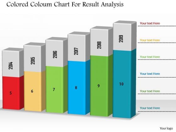 Business Diagram Colored Column Chart For Result Analysis PowerPoint Slide