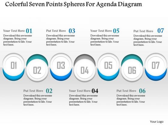Business Diagram Colorful Seven Points Spheres For Agenda Diagram ...