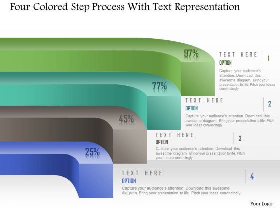 Business Diagram Four Colored Step Process With Text Representation ...