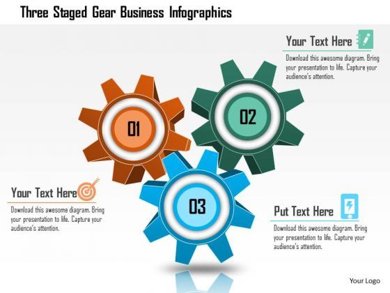 Business Diagram Three Staged Gear Business Infographics Presentation ...