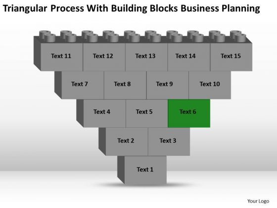 Business Flowchart Process With Building Blocks Planning PowerPoint Slides