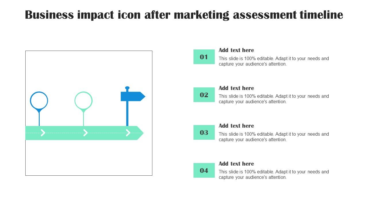 Business Impact Icon After Marketing Assessment Timeline Brochure Pdf