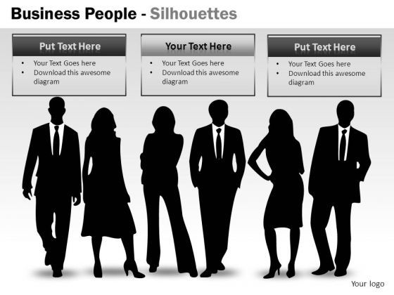 Business People Silhouettes PowerPoint Slides And Ppt Diagram Templates Slide01