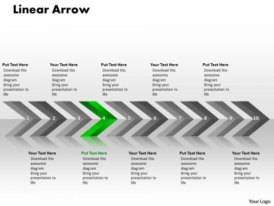 Business PowerPoint Template Linear Arrows 10 Stages Plan Image