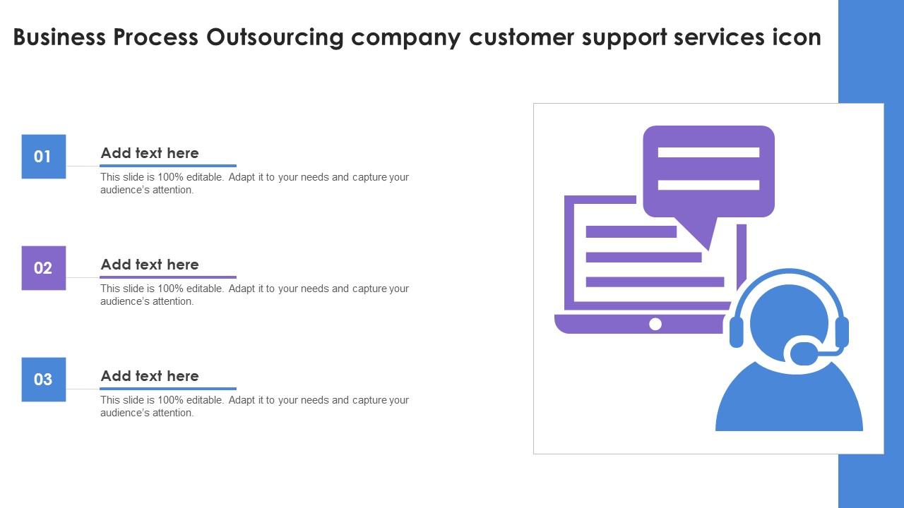 Business Process Outsourcing Company Customer Support Services Icon Sample Pdf