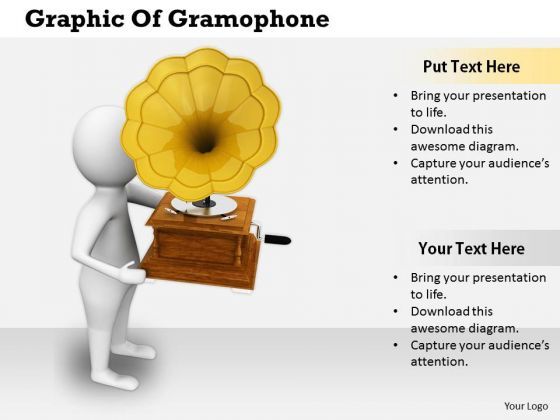 Business Strategy Consulting Graphic Of Gramophone 3d Character Models Slide01