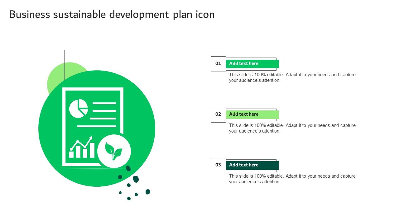 Business Sustainable Development Plan Icon Topics Pdf