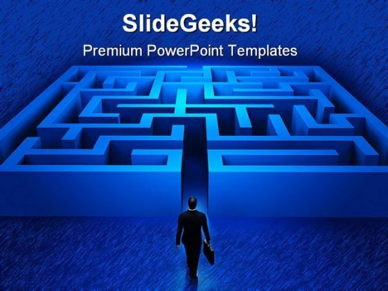 Businessman Entering Maze Metaphor PowerPoint Templates And PowerPoint ...